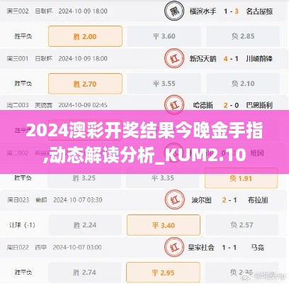 2024澳彩开奖结果今晚金手指,动态解读分析_KUM2.10