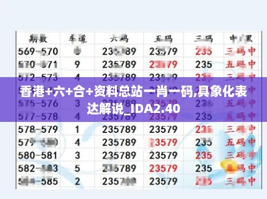 香港+六+合+资料总站一肖一码,具象化表达解说_IDA2.40