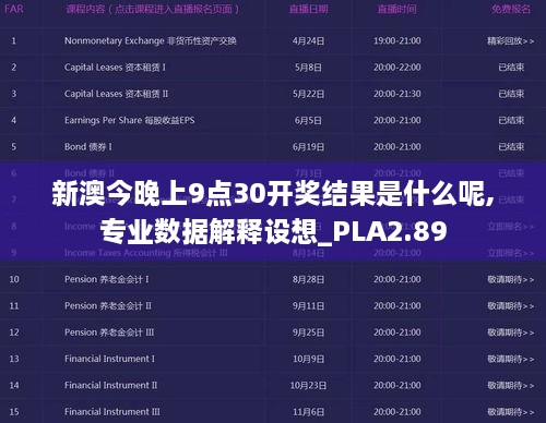 新澳今晚上9点30开奖结果是什么呢,专业数据解释设想_PLA2.89