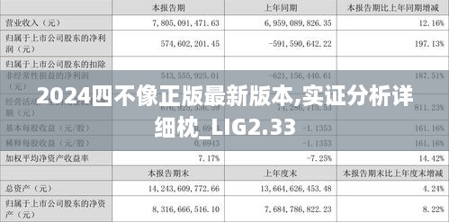 2024四不像正版最新版本,实证分析详细枕_LIG2.33