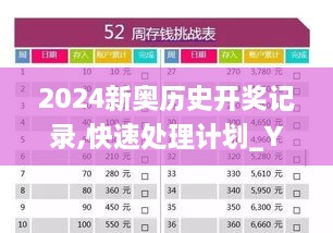 2024新奥历史开奖记录,快速处理计划_YCD2.34