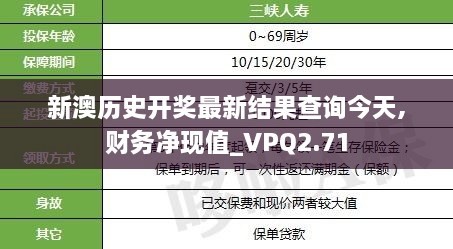 新澳历史开奖最新结果查询今天,财务净现值_VPQ2.71