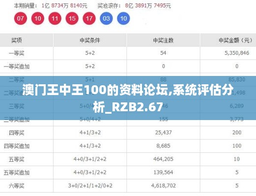 澳门王中王100的资料论坛,系统评估分析_RZB2.67