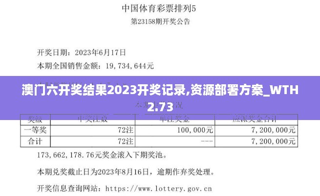 澳门六开奖结果2023开奖记录,资源部署方案_WTH2.73