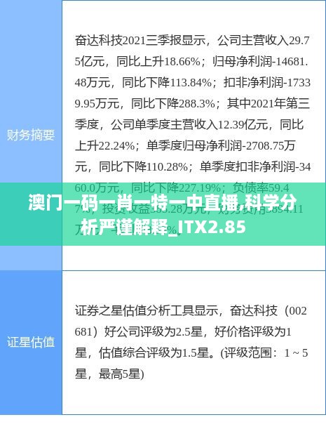 澳门一码一肖一特一中直播,科学分析严谨解释_ITX2.85