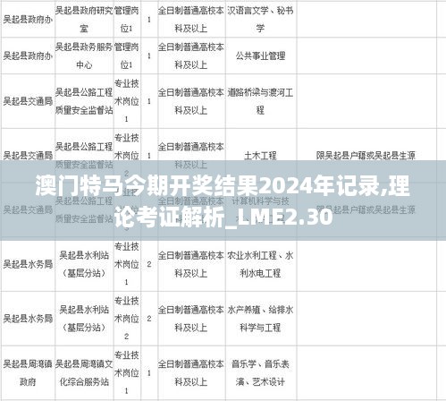 澳门特马今期开奖结果2024年记录,理论考证解析_LME2.30