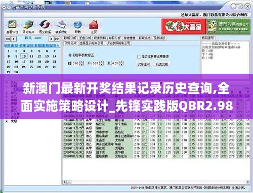 新澳门最新开奖结果记录历史查询,全面实施策略设计_先锋实践版QBR2.98