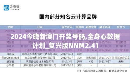 2024今晚新澳门开奖号码,全身心数据计划_复兴版NNM2.41