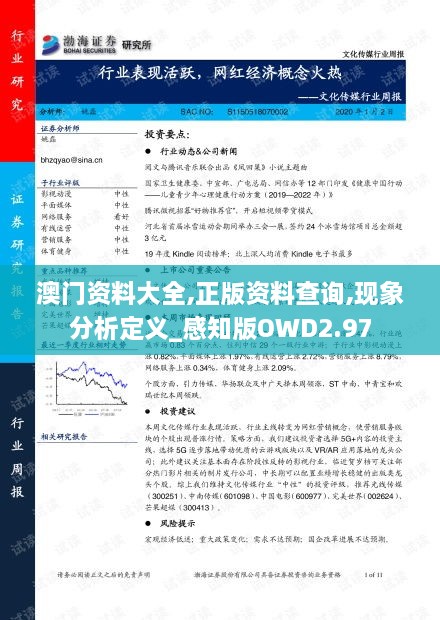 澳门资料大全,正版资料查询,现象分析定义_感知版OWD2.97