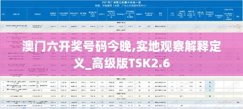 澳门六开奖号码今晚,实地观察解释定义_高级版TSK2.6