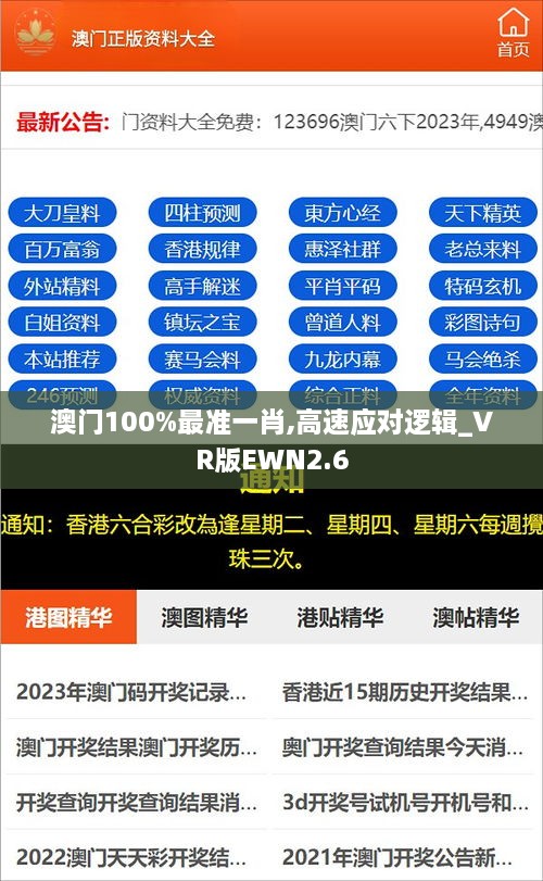 澳门100%最准一肖,高速应对逻辑_VR版EWN2.6