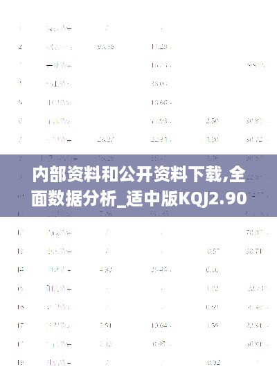 内部资料和公开资料下载,全面数据分析_适中版KQJ2.90