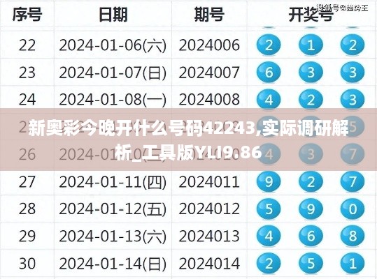 新奥彩今晚开什么号码42243,实际调研解析_工具版YLI9.86