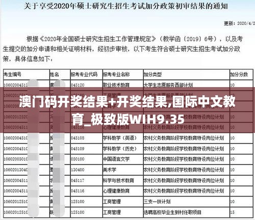 澳门码开奖结果+开奖结果,国际中文教育_极致版WIH9.35