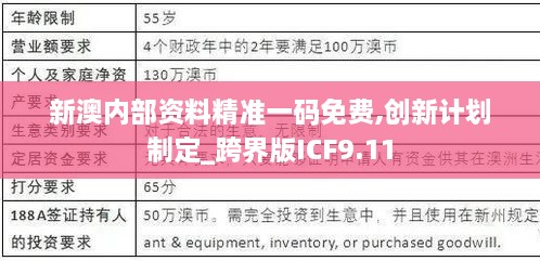 新澳内部资料精准一码免费,创新计划制定_跨界版ICF9.11