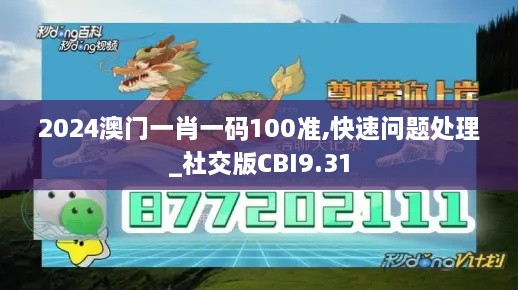 2024澳门一肖一码100准,快速问题处理_社交版CBI9.31