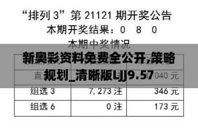 新奥彩资料免费全公开,策略规划_清晰版LJJ9.57