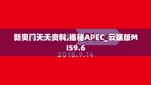 新奥门天天资料,揭秘APEC_云端版MIS9.6