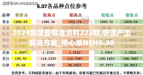 2024新澳最精准资料222期,快速产出解决方案_用心版NSH9.30