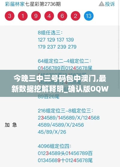 今晚三中三号码包中澳门,最新数据挖解释明_确认版OQW9.78