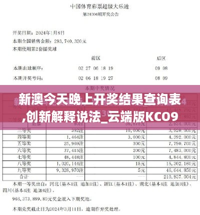 新澳今天晚上开奖结果查询表,创新解释说法_云端版KCO9.54