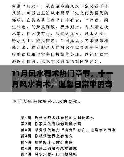 十一月风水有术，日常温馨中的奇妙缘分与深厚友情