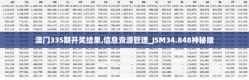 澳门335期开奖结果,信息资源管理_JSM34.848神秘版