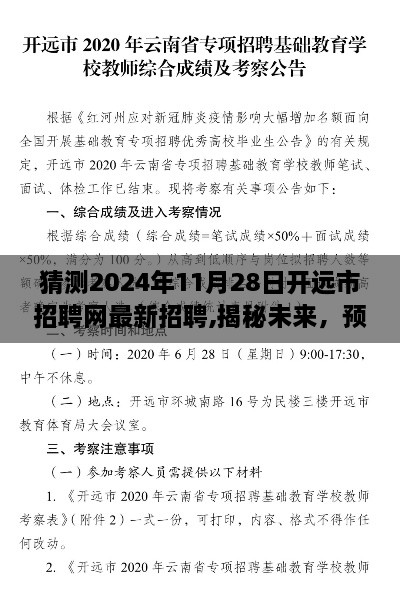 揭秘未来招聘趋势，开远市招聘网预测最新招聘动态，2024年11月28日最新招聘信息速递