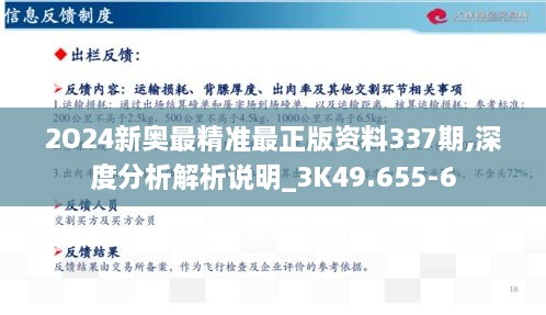 2O24新奥最精准最正版资料337期,深度分析解析说明_3K49.655-6