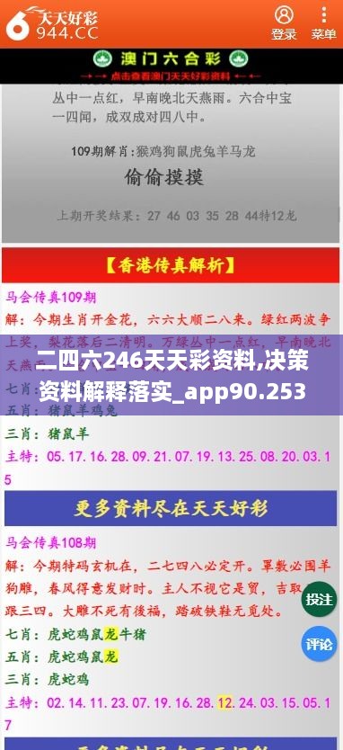 二四六246天天彩资料,决策资料解释落实_app90.253-3