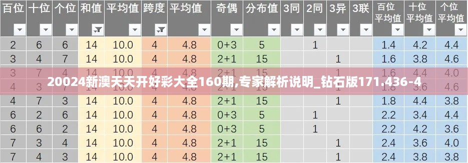 20024新澳天天开好彩大全160期,专家解析说明_钻石版171.436-4