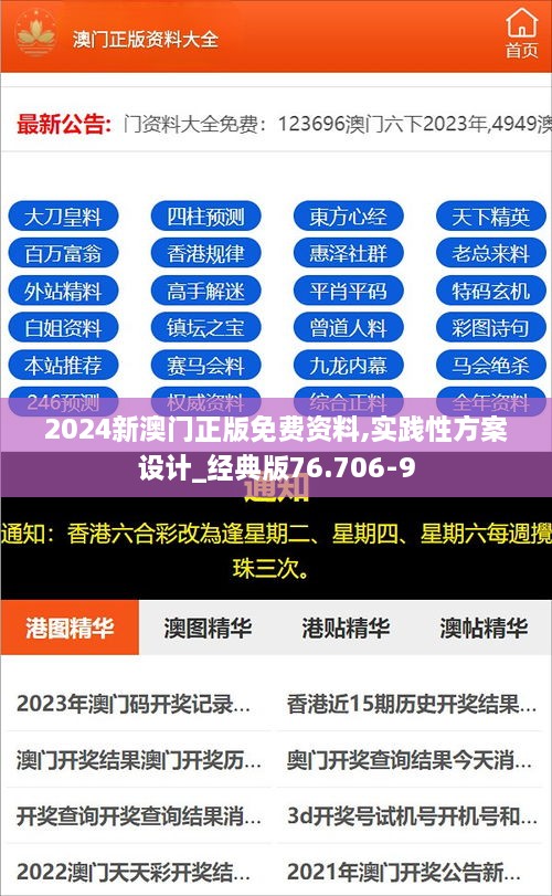 2024新澳门正版免费资料,实践性方案设计_经典版76.706-9