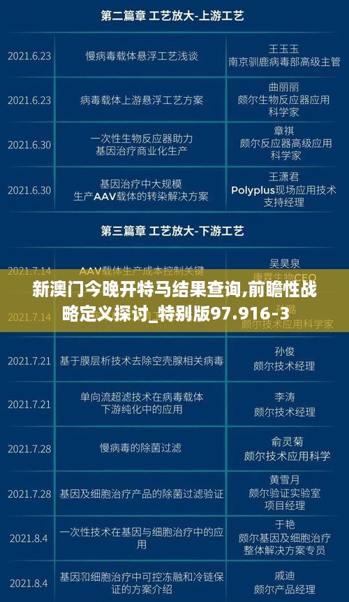 新澳门今晚开特马结果查询,前瞻性战略定义探讨_特别版97.916-3