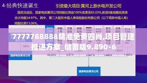 7777788888精准免费四肖,项目管理推进方案_储蓄版9.890-6