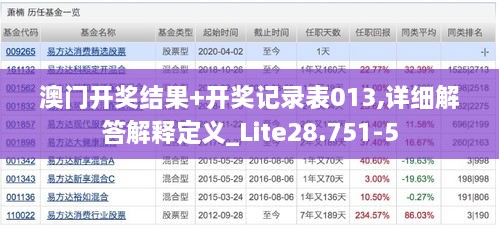 澳门开奖结果+开奖记录表013,详细解答解释定义_Lite28.751-5