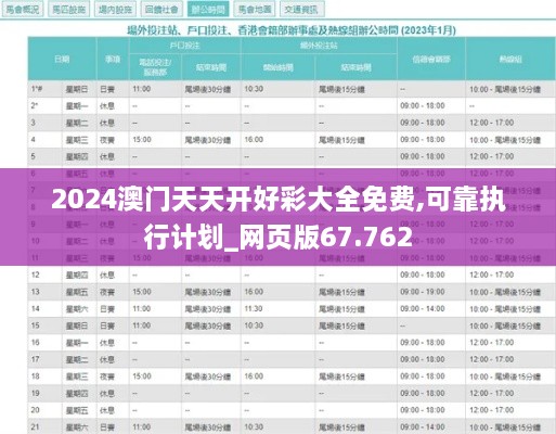 2024澳门天天开好彩大全免费,可靠执行计划_网页版67.762