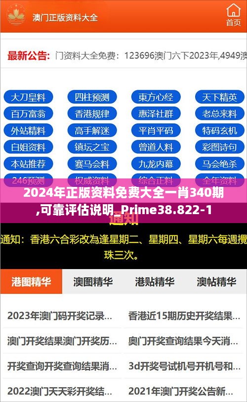 2024年正版资料免费大全一肖340期,可靠评估说明_Prime38.822-1