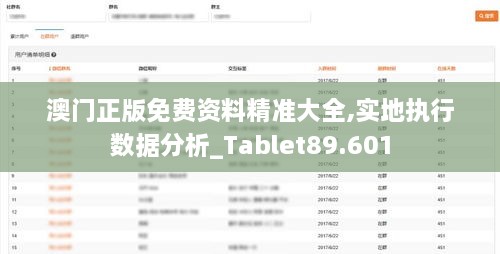 澳门正版免费资料精准大全,实地执行数据分析_Tablet89.601