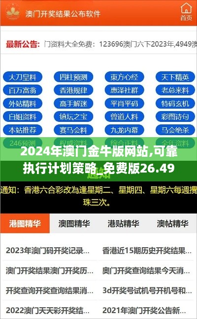 2024年澳门金牛版网站,可靠执行计划策略_免费版26.490