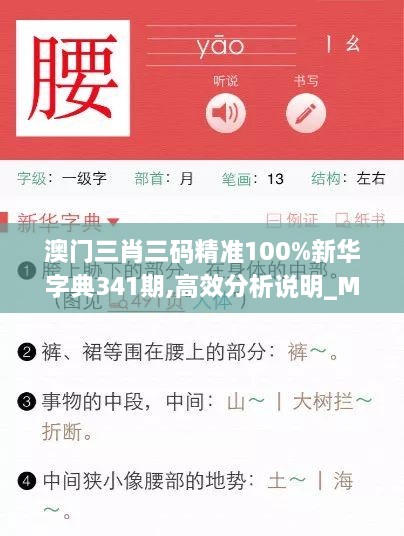 澳门三肖三码精准100%新华字典341期,高效分析说明_M版1.673