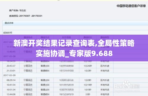 新澳开奖结果记录查询表,全局性策略实施协调_专家版9.688