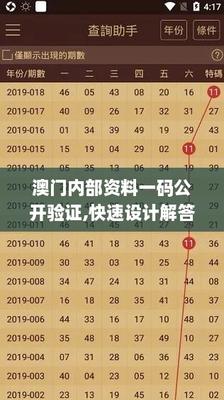 澳门内部资料一码公开验证,快速设计解答计划_免费版110.261