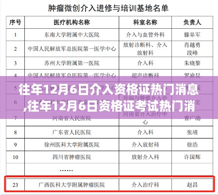 往年12月6日资格证考试消息解析，热门资讯一网打尽