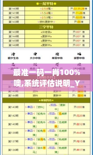 最准一码一肖100%噢,系统评估说明_YE版6.574