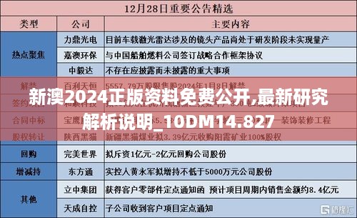 新澳2024正版资料免费公开,最新研究解析说明_10DM14.827