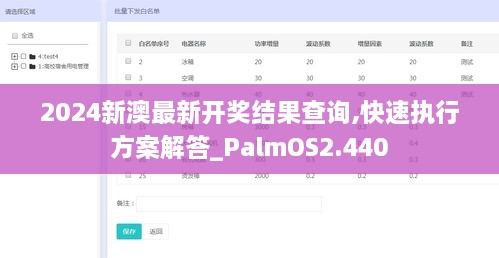 2024新澳最新开奖结果查询,快速执行方案解答_PalmOS2.440