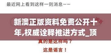 新澳正版资料免费公开十年,权威诠释推进方式_顶级版3.724