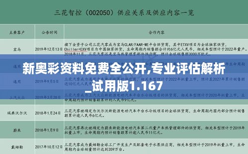 新奥彩资料免费全公开,专业评估解析_试用版1.167