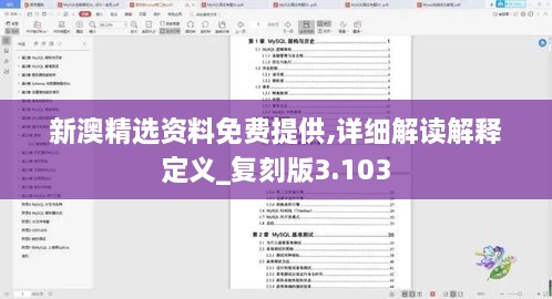 新澳精选资料免费提供,详细解读解释定义_复刻版3.103