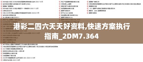 港彩二四六天天好资料,快速方案执行指南_2DM7.364